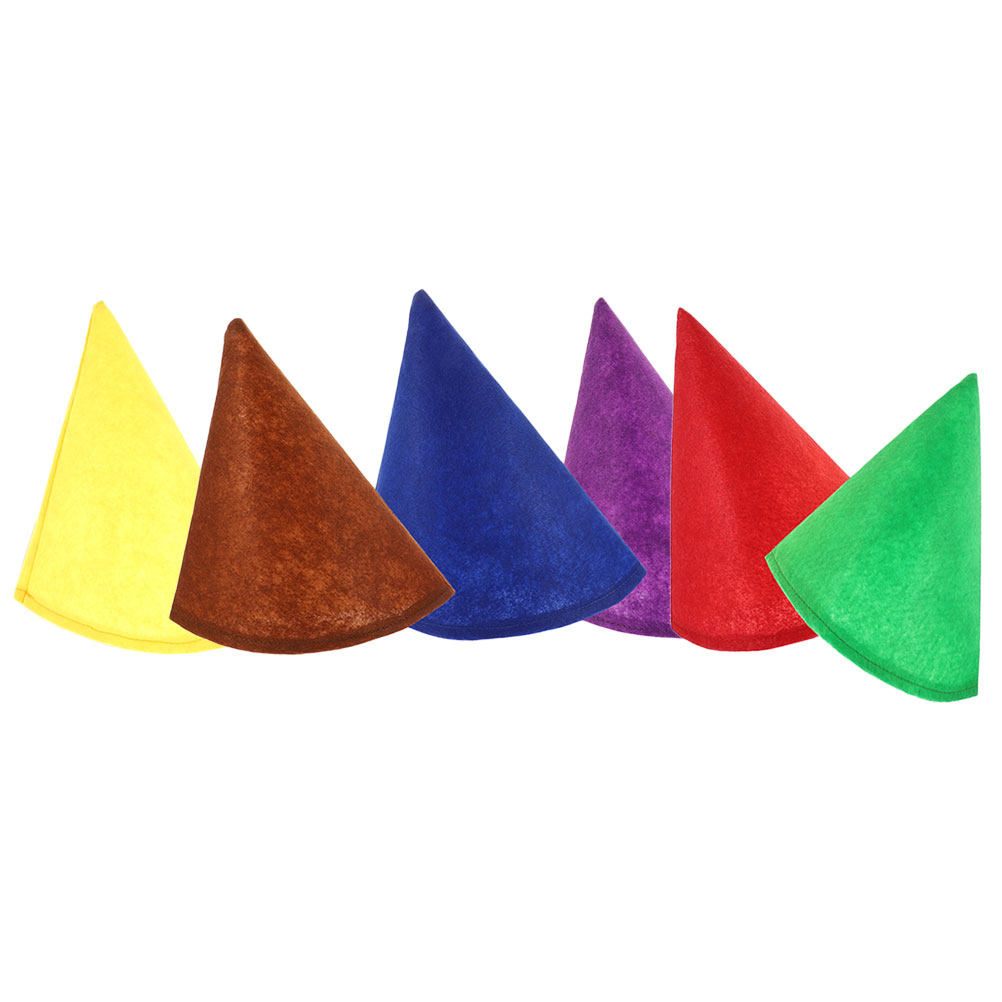 Party Hat Cone - 6 Adet Keçe Konik Şapka, Renkli