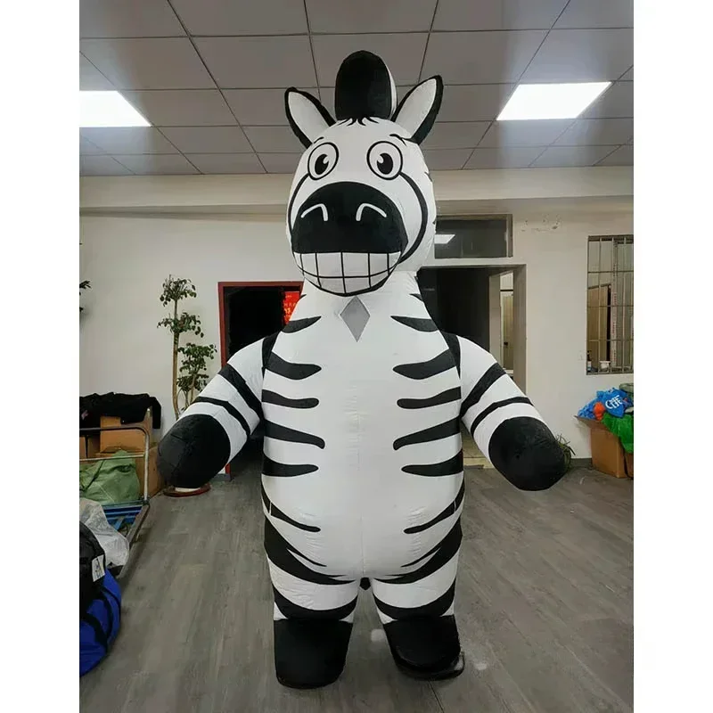 Event & Party Supply - Şişirilebilir Zebra Maskot Kostümü, Yetişkinler İçin
