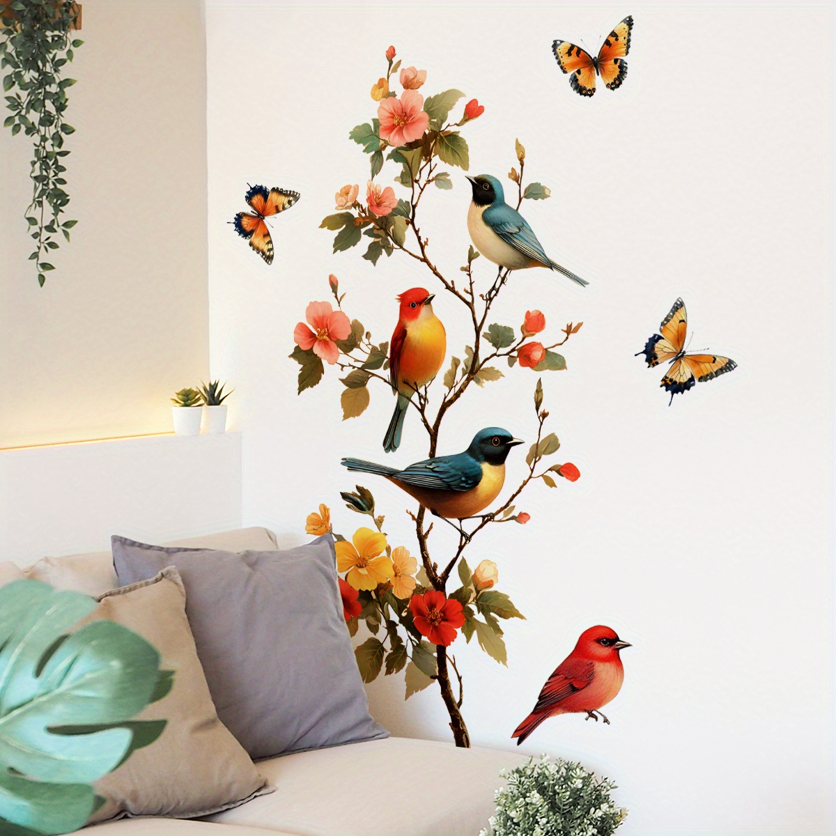 1 Adet Pastoral Çiçek ve Kuş P - Flower Wall Panel incelemesi ve fiyatı