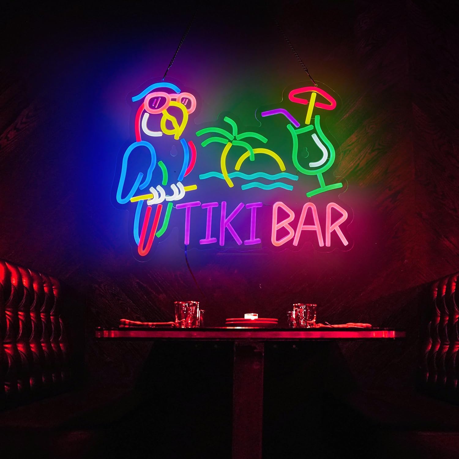 Tiki Bar Papağan Palmiye Ağacı - Neon Sign Party incelemesi ve fiyatı